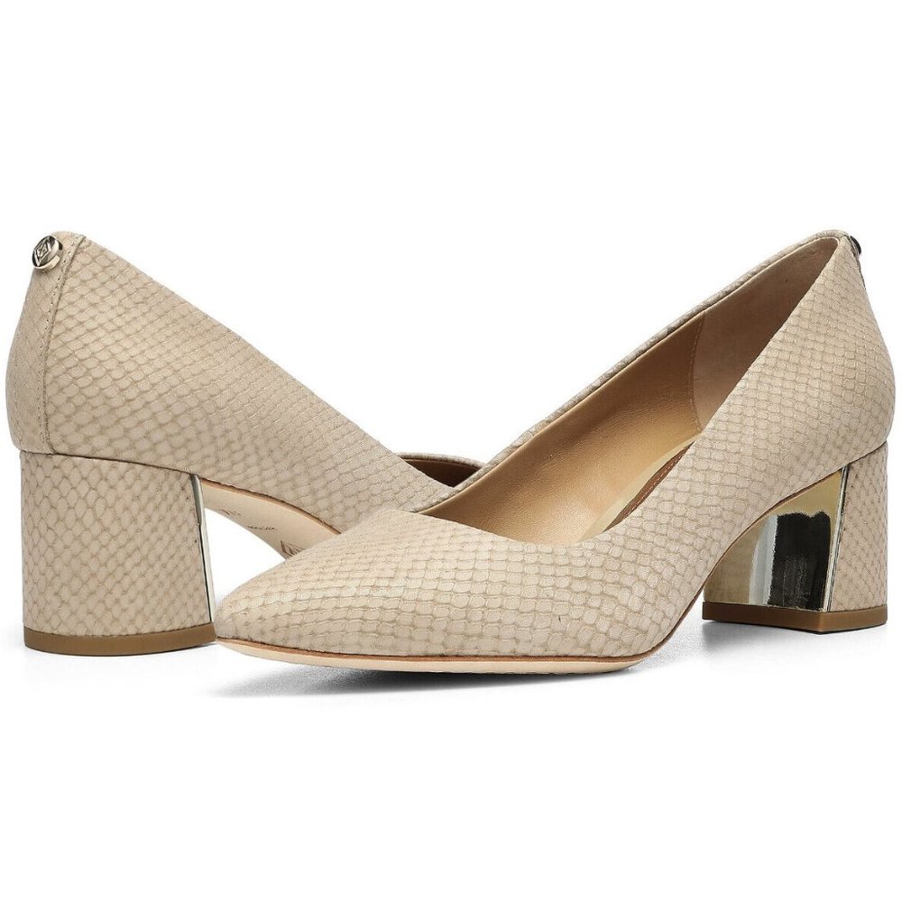 Donald J. Pliner Cream Block Heel Pumps